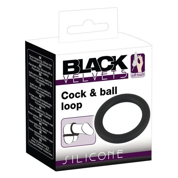 Black Velvet - silikoninen penisrengas (musta) - 5cm