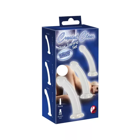 Crystal Clear - anustappi dildosetti - 3 kpl - kirkas