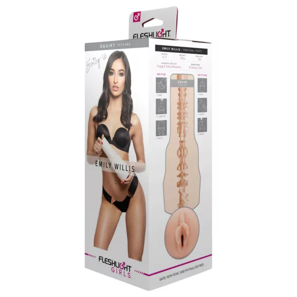 Fleshlight Emily Willis Squirt - aidonnäköinen tekovagina (nude)