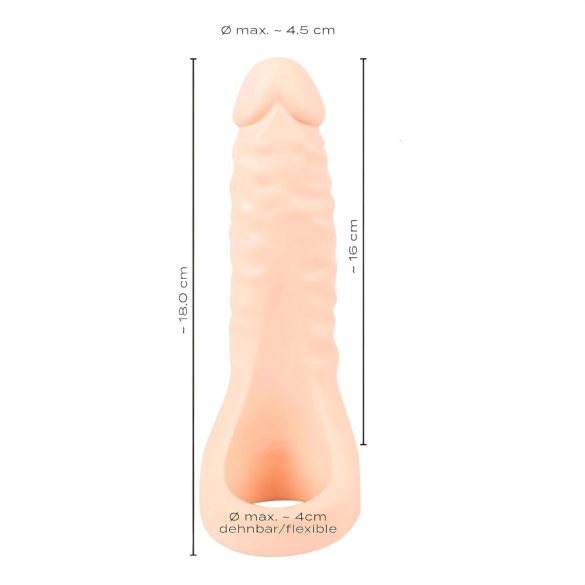 Realistixxx Double F - aidon tuntuinen dildo penisrenkaalla (luonnollinen)