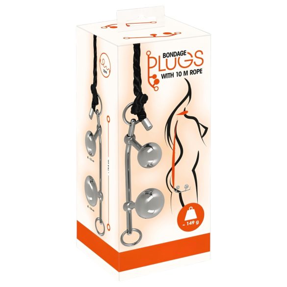 You2Toys Bondage anaalitappi (149g) + BDSM-köysi (10m)