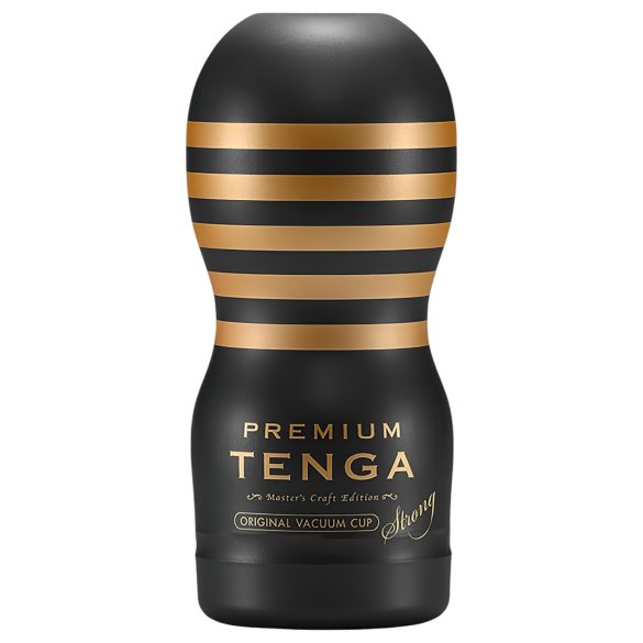 TENGA Premium Strong - kertakäyttöinen musta masturbaattori