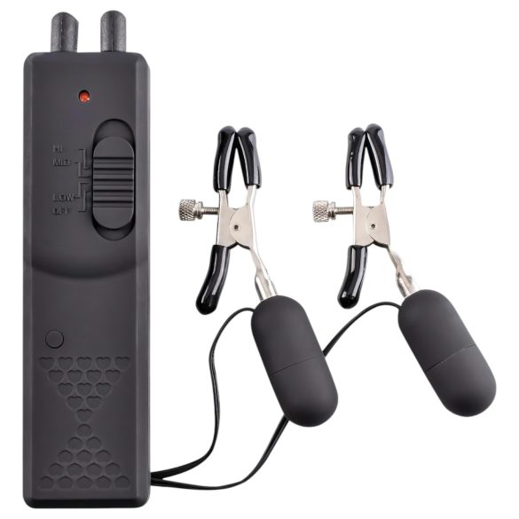 Fetish - vibraattori nännipuristin - musta