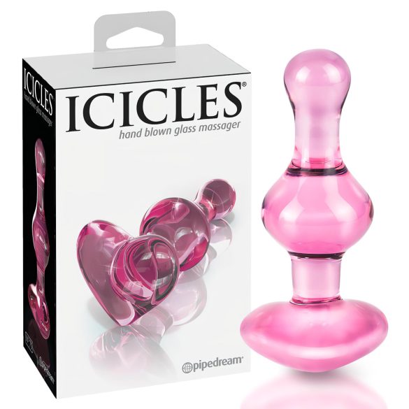 Icicles No. 75 - sydämenmuotoinen lasianustappi (pinkki)
