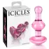 Icicles No. 75 - anustappi sydänkoriste - lasia, pinkki