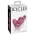 Icicles No. 75 - anustappi sydänkoriste - lasia, pinkki