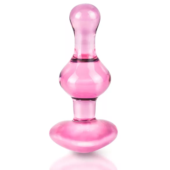 Icicles No. 75 - anustappi sydänkoriste - lasia, pinkki