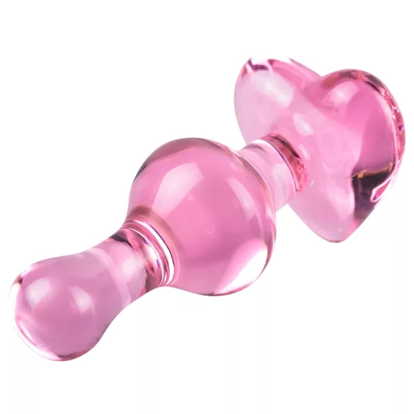 Icicles No. 75 - anustappi sydänkoriste - lasia, pinkki