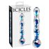 Icicles No. 08 - aaltoileva, kaksipäinen lasidildo (läpinäkyvä-sininen)