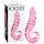 Icicles No. 24 - ribbetty kielikuvioinen lasidildo (vaaleanpunainen)