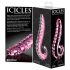 Icicles No. 24 - ribbetty kielikuvioinen lasidildo (vaaleanpunainen)