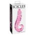 Icicles No. 24 - ribbetty kielikuvioinen lasidildo (vaaleanpunainen)