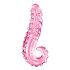 Icicles No. 24 - ribbetty kielikuvioinen lasidildo (vaaleanpunainen)
