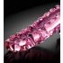 Icicles No. 24 - ribbetty kielikuvioinen lasidildo (vaaleanpunainen)