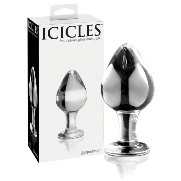 Icicles No. 25 - kartiomainen, lasinen anaalitappi (läpinäkyvä)