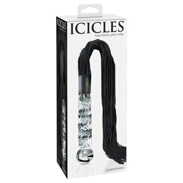 Icicles No. 38 - piiska ja lasidildo - läpinäkyvä/musta