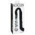 Icicles No. 38 - nahkaruoska ja lasidildo (läpinäkyvä-musta)