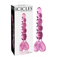 Icicles No. 43 - lasidildo helmillä ja sydämellä - pinkki