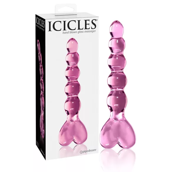 Icicles No. 43 - lasidildo helmillä ja sydämellä - pinkki