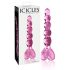Icicles No. 43 - helmin koristeltu lasidildo (vaaleanpunainen)