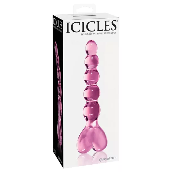 Icicles No. 43 - lasidildo helmillä ja sydämellä - pinkki