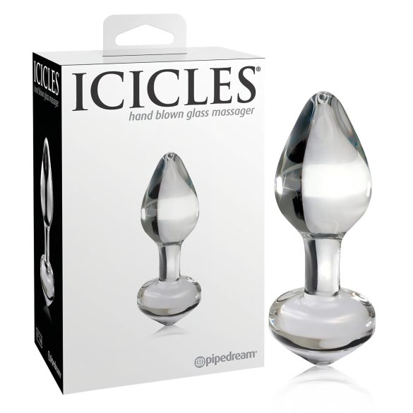 Icicles No. 44 - kartiomainen lasinen anustappi (läpinäkyvä)