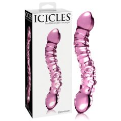 Icicles No. 55 - kaksipäinen G-piste lasidildo - pinkki