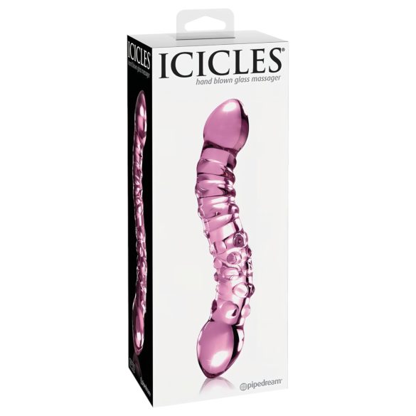Icicles No. 55 - kaksipäinen G-piste lasidildo - pinkki