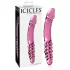 Icicles No. 57 - kaksipäinen lasidildo penis - pinkki