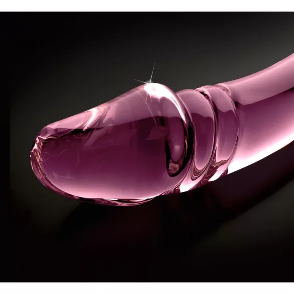 Icicles No. 57 - kaksipäinen lasidildo penis - pinkki