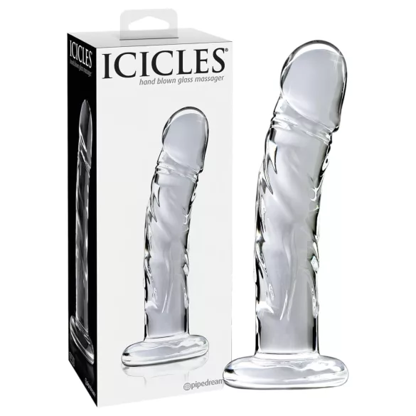 Icicles No. 62 - lasidildo penis muotoilu - läpinäkyvä