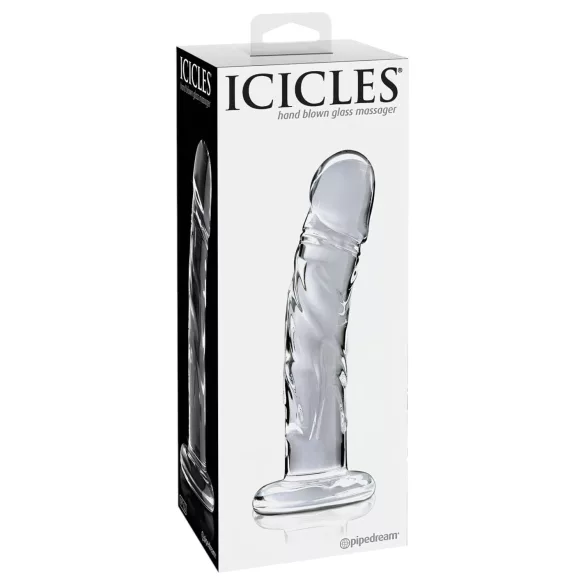 Icicles No. 62 - lasidildo penis muotoilu - läpinäkyvä