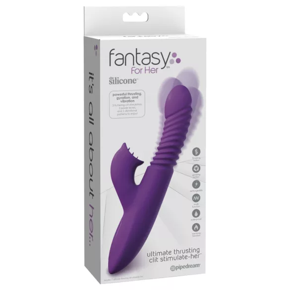 Fantasy For Her - 3-in-1 työntävä vibraattori lämmitystoiminnolla (violetti)