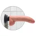 King Cock 9 - taipuisa dildo imukupilla vibraattori 26 cm - luonnonväri