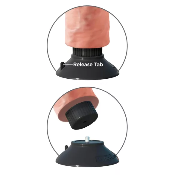 King Cock 9 - taipuisa dildo imukupilla vibraattori 26 cm - luonnonväri