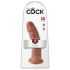 King Cock 9 - imukupilla varustettu realistinen dildo (23cm) - tumma luonnonsävy