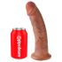 King Cock 9 - imukupilla varustettu realistinen dildo (23cm) - tumma luonnonsävy