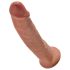 King Cock 9 - imukupilla varustettu realistinen dildo (23cm) - tumma luonnonsävy