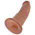 King Cock 9 - imukupilla varustettu realistinen dildo (23cm) - tumma luonnonsävy