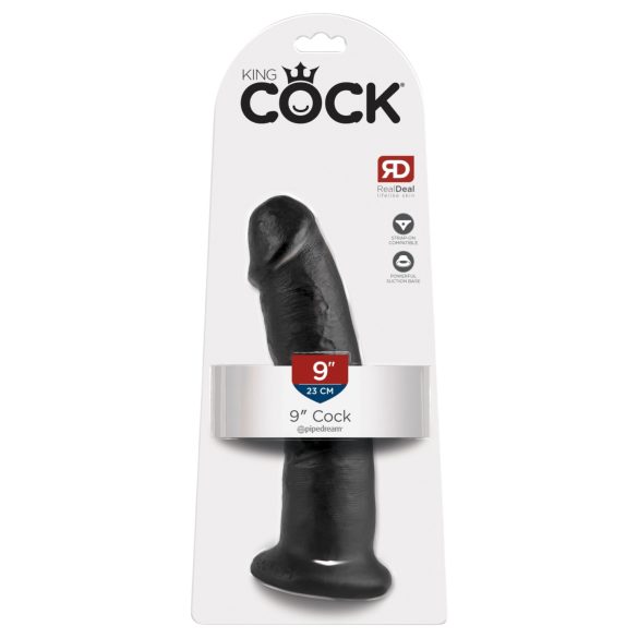 King Cock - dildon imukuppi - musta 23 cm