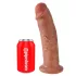 King Cock 10 - suuri dildon imukupilla (25 cm) - tumma luonnollinen sävy