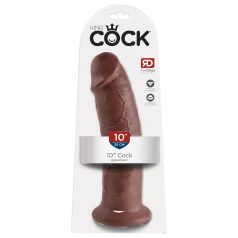 King Cock 10 - dildo imukupilla 25 cm - ruskea