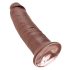 King Cock 10 - suuri imukuppidildo (25 cm) - ruskea