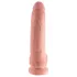 King Cock 9 - suuri, kivesosalla varustettu dildo imukupilla (23 cm, luonnonväri)