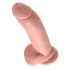 King Cock 9 - suuri, kivesosalla varustettu dildo imukupilla (23 cm, luonnonväri)