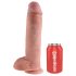 King Cock 11 - imukupilla varustettu, kiveksellinen dildo (28cm) - luonnollinen