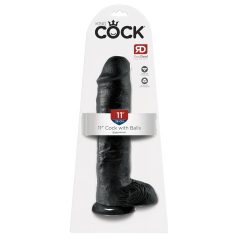 King Cock 11 - dildo imukupilla ja kiveksillä - musta 28cm