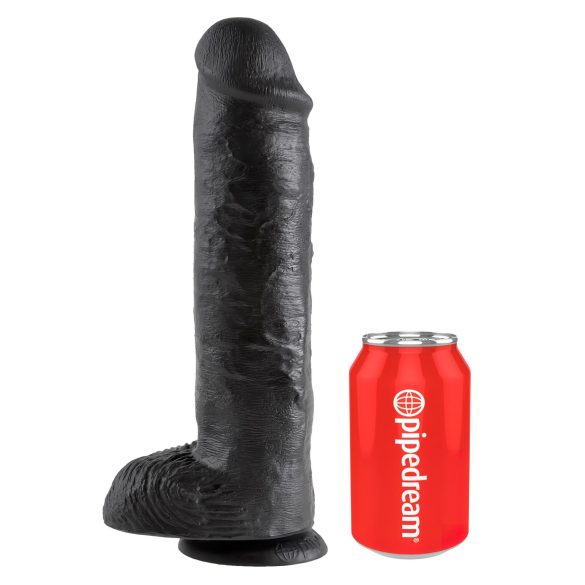 King Cock 11 - dildo imukupilla ja kiveksillä - musta 28cm