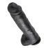 King Cock 11 - iso imukuppidildo kiveksillä (28 cm) - musta