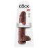 King Cock 11 - suuri, tarttuva kivipora dildo (28 cm) - ruskea